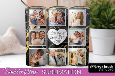 Photo Tumbler Wrap, Marble Family Frame Tumbler Sublimation Sublimation OrangeBrushStudio 