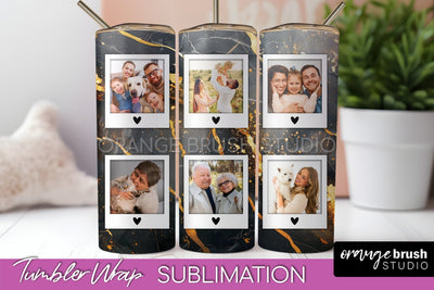 Photo Tumbler Wrap, Marble Family Frame Tumbler Sublimation Sublimation OrangeBrushStudio 
