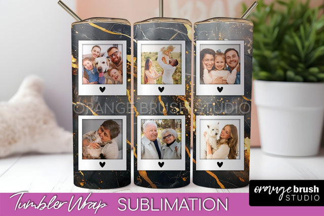 Photo Tumbler Wrap, Marble Family Frame Tumbler Sublimation Sublimation OrangeBrushStudio 