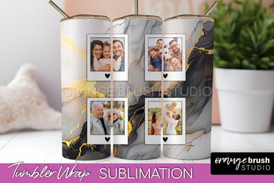 Photo Tumbler Wrap, Marble Family Frame Tumbler Sublimation Sublimation OrangeBrushStudio 