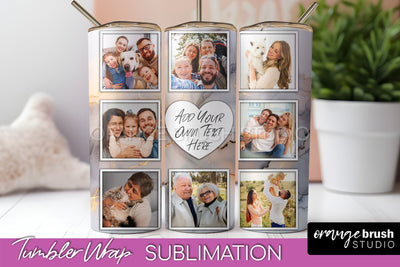 Photo Tumbler Wrap, Marble Family Frame Tumbler Sublimation Sublimation OrangeBrushStudio 