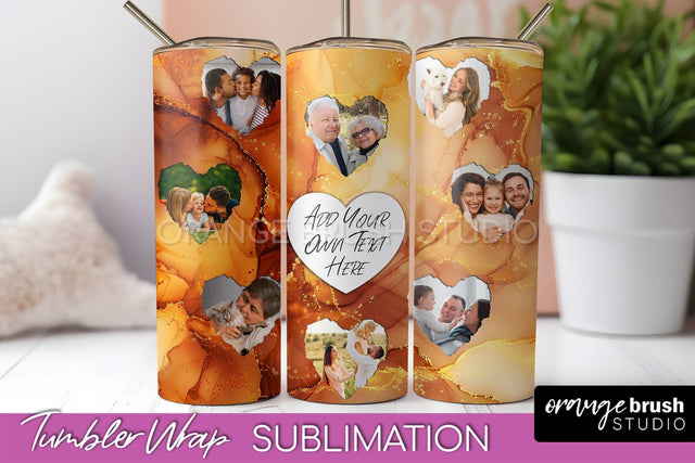 Photo Tumbler Wrap, Marble Family Frame Tumbler Sublimation Sublimation OrangeBrushStudio 