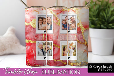 Photo Tumbler Wrap, Marble Family Frame Tumbler Sublimation Sublimation OrangeBrushStudio 