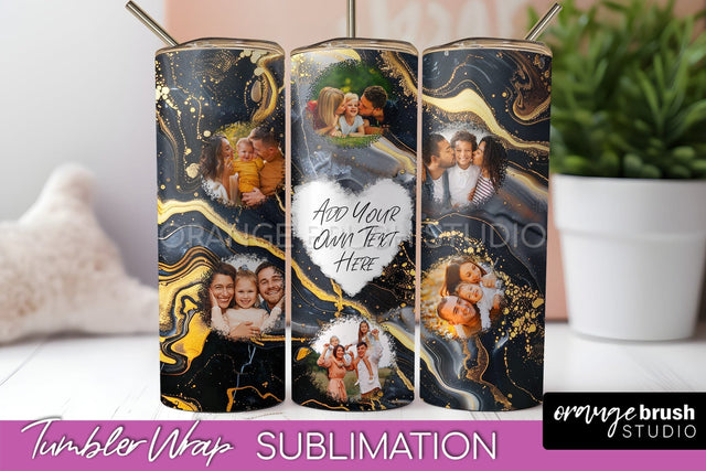 Photo Tumbler Wrap, Marble Family Frame Tumbler Sublimation Sublimation OrangeBrushStudio 
