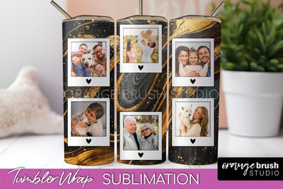 Photo Tumbler Wrap, Marble Family Frame Tumbler Sublimation Sublimation OrangeBrushStudio 