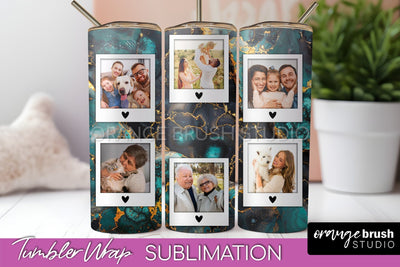 Photo Tumbler Wrap, Marble Family Frame Tumbler Sublimation Sublimation OrangeBrushStudio 
