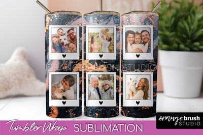 Photo Tumbler Wrap, Marble Family Frame Tumbler Sublimation Sublimation OrangeBrushStudio 