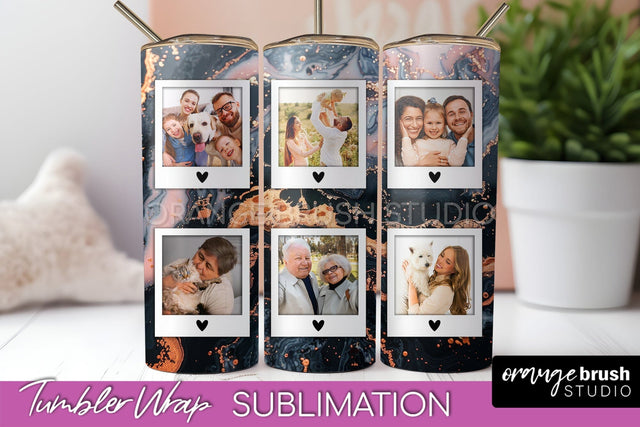 Photo Tumbler Wrap, Marble Family Frame Tumbler Sublimation Sublimation OrangeBrushStudio 