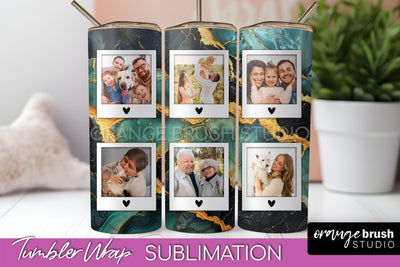 Photo Tumbler Wrap, Marble Family Frame Tumbler Sublimation Sublimation OrangeBrushStudio 