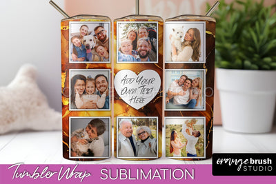 Photo Tumbler Wrap, Marble Family Frame Tumbler Sublimation Sublimation OrangeBrushStudio 