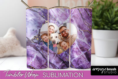 Photo Tumbler Wrap, Marble Family Frame Tumbler Sublimation Sublimation OrangeBrushStudio 