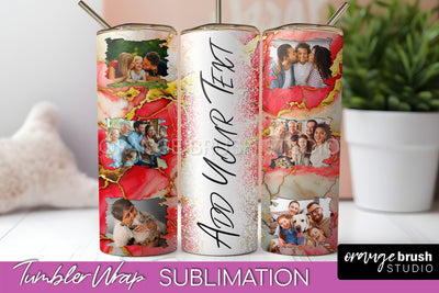 Photo Tumbler Wrap, Marble Family Frame Tumbler Sublimation Sublimation OrangeBrushStudio 