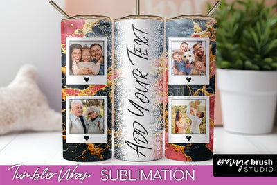 Photo Tumbler Wrap, Marble Family Frame Tumbler Sublimation Sublimation OrangeBrushStudio 