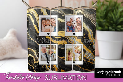 Photo Tumbler Wrap, Marble Family Frame Tumbler Sublimation Sublimation OrangeBrushStudio 