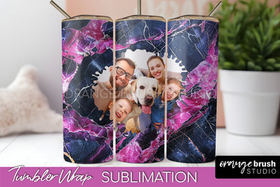 Photo Tumbler Wrap, Marble Family Frame Tumbler Sublimation Sublimation OrangeBrushStudio 
