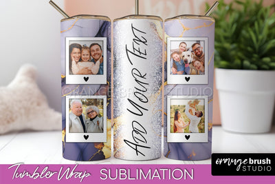Photo Tumbler Wrap, Marble Family Frame Tumbler Sublimation Sublimation OrangeBrushStudio 