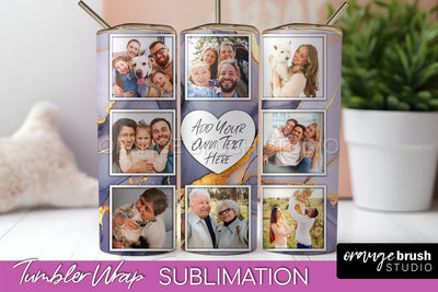 Photo Tumbler Wrap, Marble Family Frame Tumbler Sublimation Sublimation OrangeBrushStudio 