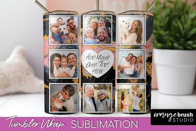 Photo Tumbler Wrap, Marble Family Frame Tumbler Sublimation Sublimation OrangeBrushStudio 