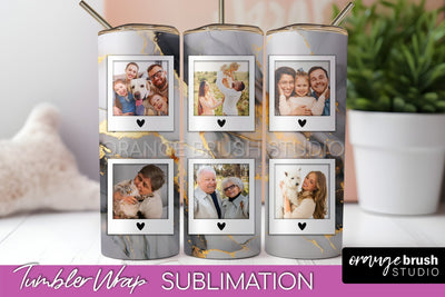 Photo Tumbler Wrap, Marble Family Frame Tumbler Sublimation Sublimation OrangeBrushStudio 