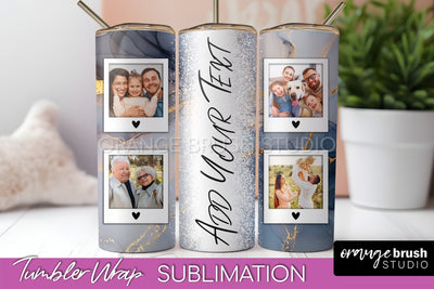 Photo Tumbler Wrap, Marble Family Frame Tumbler Sublimation Sublimation OrangeBrushStudio 