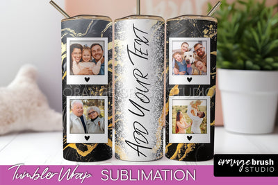Photo Tumbler Wrap, Marble Family Frame Tumbler Sublimation Sublimation OrangeBrushStudio 
