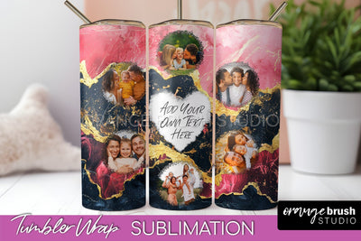 Photo Tumbler Wrap, Marble Family Frame Tumbler Sublimation Sublimation OrangeBrushStudio 