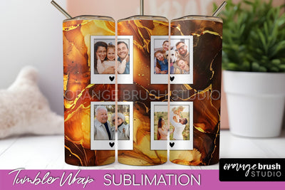 Photo Tumbler Wrap, Marble Family Frame Tumbler Sublimation Sublimation OrangeBrushStudio 