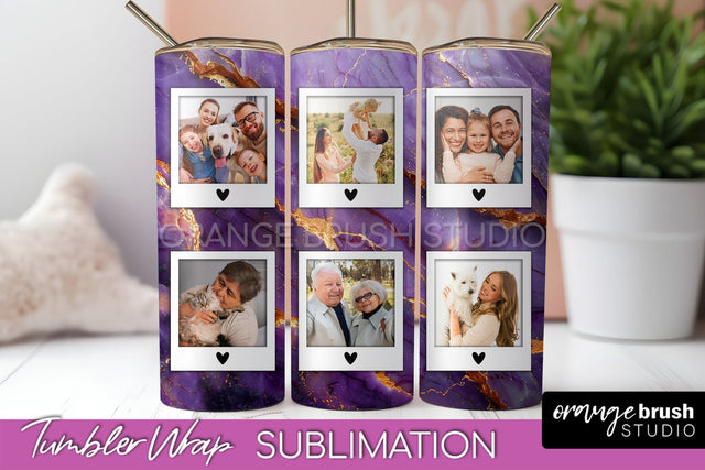Photo Tumbler Wrap, Marble Family Frame Tumbler Sublimation Sublimation OrangeBrushStudio 