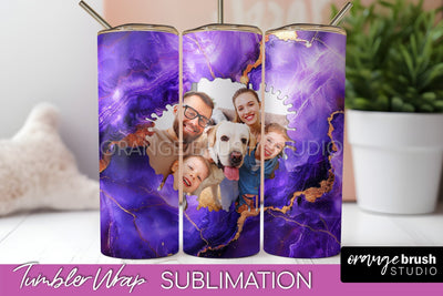Photo Tumbler Wrap, Marble Family Frame Tumbler Sublimation Sublimation OrangeBrushStudio 