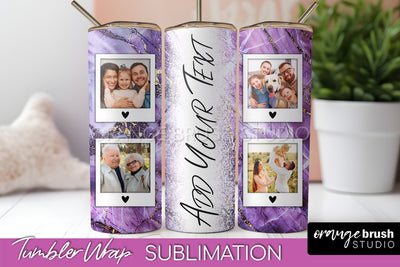 Photo Tumbler Wrap, Marble Family Frame Tumbler Sublimation Sublimation OrangeBrushStudio 