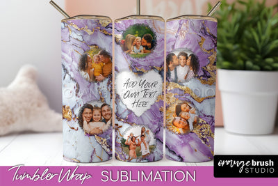 Photo Tumbler Wrap, Marble Family Frame Tumbler Sublimation Sublimation OrangeBrushStudio 