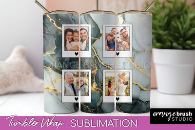 Photo Tumbler Wrap, Marble Family Frame Tumbler Sublimation Sublimation OrangeBrushStudio 