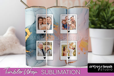 Photo Tumbler Wrap, Marble Family Frame Tumbler Sublimation Sublimation OrangeBrushStudio 