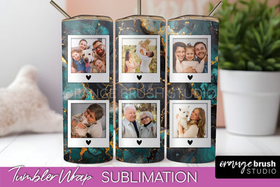 Photo Tumbler Wrap, Marble Family Frame Tumbler Sublimation Sublimation OrangeBrushStudio 