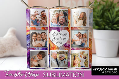 Photo Tumbler Wrap, Marble Family Frame Tumbler Sublimation Sublimation OrangeBrushStudio 