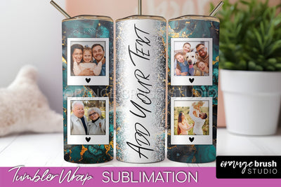 Photo Tumbler Wrap, Marble Family Frame Tumbler Sublimation Sublimation OrangeBrushStudio 