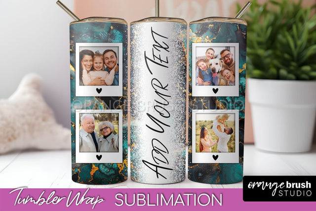 Photo Tumbler Wrap, Marble Family Frame Tumbler Sublimation Sublimation OrangeBrushStudio 