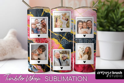 Photo Tumbler Wrap, Marble Family Frame Tumbler Sublimation Sublimation OrangeBrushStudio 