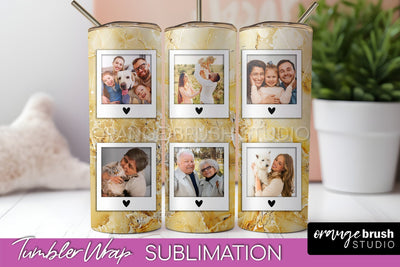 Photo Tumbler Wrap, Marble Family Frame Tumbler Sublimation Sublimation OrangeBrushStudio 