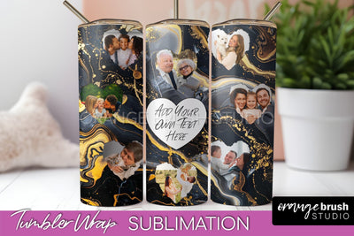 Photo Tumbler Wrap, Marble Family Frame Tumbler Sublimation Sublimation OrangeBrushStudio 