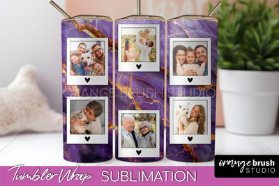 Photo Tumbler Wrap, Marble Family Frame Tumbler Sublimation Sublimation OrangeBrushStudio 