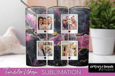 Photo Tumbler Wrap, Marble Family Frame Tumbler Sublimation Sublimation OrangeBrushStudio 