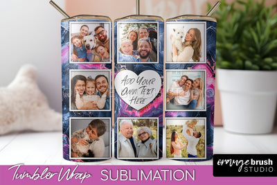 Photo Tumbler Wrap, Marble Family Frame Tumbler Sublimation Sublimation OrangeBrushStudio 