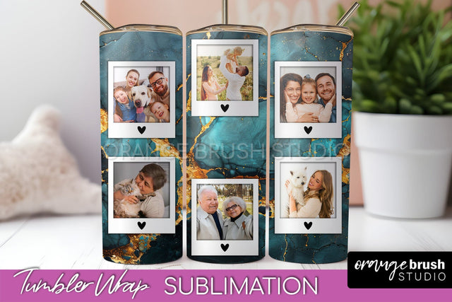 Photo Tumbler Wrap, Marble Family Frame Tumbler Sublimation Sublimation OrangeBrushStudio 
