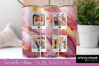 Photo Tumbler Wrap, Marble Family Frame Tumbler Sublimation Sublimation OrangeBrushStudio 
