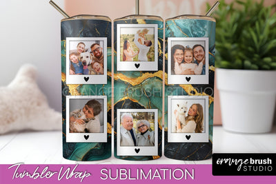 Photo Tumbler Wrap, Marble Family Frame Tumbler Sublimation Sublimation OrangeBrushStudio 