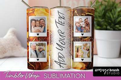 Photo Tumbler Wrap, Marble Family Frame Tumbler Sublimation Sublimation OrangeBrushStudio 