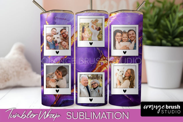 Photo Tumbler Wrap, Marble Family Frame Tumbler Sublimation Sublimation OrangeBrushStudio 