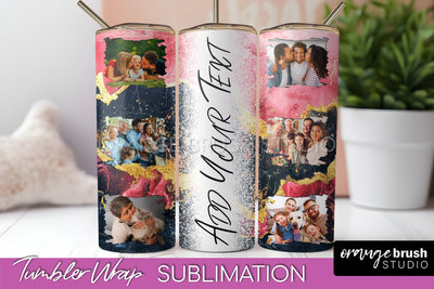 Photo Tumbler Wrap, Marble Family Frame Tumbler Sublimation Sublimation OrangeBrushStudio 