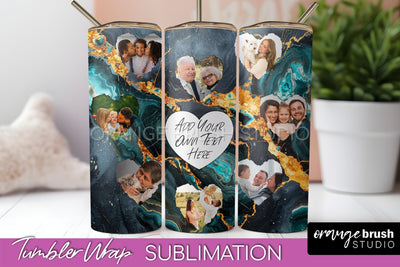 Photo Tumbler Wrap, Marble Family Frame Tumbler Sublimation Sublimation OrangeBrushStudio 